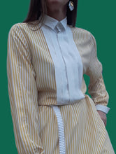 Charger l'image dans la galerie, Robe vintage Lavinia - Plastron plissé. Taille M, 38, 40. Maris. Made in Germany