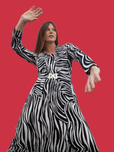 Charger l'image dans la galerie, Robe vintage Gabrielle - Imprimé Zébré. Taille L, 40, 42. Annette Boutique