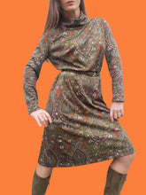 Charger l'image dans la galerie, Robe vintage Clémence - Col cheminée. Taille S, 36, 38. Desarbre. Fabriqué en France