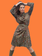 Charger l'image dans la galerie, Robe vintage Clémence - Col cheminée. Taille S, 36, 38. Desarbre. Fabriqué en France