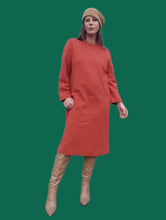 Charger l'image dans la galerie, Robe vintage Priscilla - Surpiqûres géométriques. Taille M, 38, 40