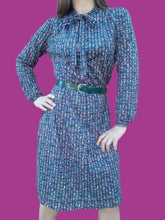 Charger l'image dans la galerie, Robe vintage Isabel - Imprimé géométrique et lien au col. Taille S, 36, 38