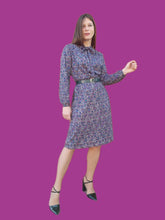 Charger l'image dans la galerie, Robe vintage Isabel - Imprimé géométrique et lien au col. Taille S, 36, 38