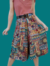 Charger l'image dans la galerie, Jupe-Culotte vintage Daphnée - Imprimé bariolé. À poches. Taille 5XL, 50, 52. Christian Marry.