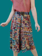 Charger l'image dans la galerie, Jupe-Culotte vintage Daphnée - Imprimé bariolé. À poches. Taille 5XL, 50, 52. Christian Marry.