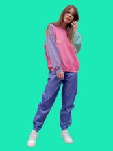 Charger l'image dans la galerie, Pantalon vintage Chloé - Survêtement / jogging rayé violet et rose fuchsia. Taille L, 40, 42. Made in France.