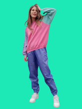 Charger l'image dans la galerie, Pantalon vintage Chloé - Survêtement / jogging rayé violet et rose fuchsia. Taille L, 40, 42. Made in France.