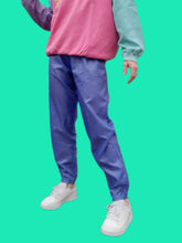 Charger l'image dans la galerie, Pantalon vintage Chloé - Survêtement / jogging rayé violet et rose fuchsia. Taille L, 40, 42. Made in France.