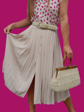 Charger l'image dans la galerie, Jupe vintage Marielle - Plissée et boutonnée, écru. Taille S, 36, 38.