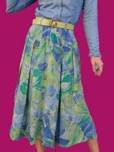 Charger l'image dans la galerie, Jupe vintage Mallaury - Plissé feuillage. Taille M, 38, 40. Claude Bauer. Made in France