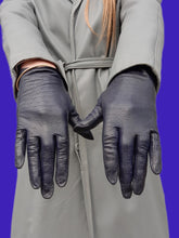 Charger l'image dans la galerie, Gants vintage Madeleine - Cuir de chevreau bleu nuit. Taille 5,5.