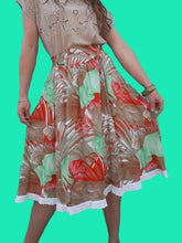 Charger l'image dans la galerie, Jupe vintage Véra- Imprimé tropical. Taille S, M, 36, 38, 40. Fabriqué en France