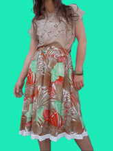 Charger l'image dans la galerie, Jupe vintage Véra- Imprimé tropical. Taille S, M, 36, 38, 40. Fabriqué en France