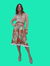 Charger l'image dans la galerie, Jupe vintage Véra- Imprimé tropical. Taille S, M, 36, 38, 40. Fabriqué en France