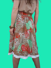 Charger l'image dans la galerie, Jupe vintage Véra- Imprimé tropical. Taille S, M, 36, 38, 40. Fabriqué en France