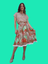 Charger l'image dans la galerie, Jupe vintage Véra- Imprimé tropical. Taille S, M, 36, 38, 40. Fabriqué en France