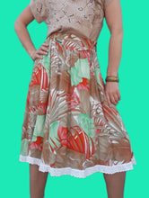 Charger l'image dans la galerie, Jupe vintage Véra- Imprimé tropical. Taille S, M, 36, 38, 40. Fabriqué en France