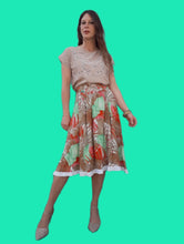 Charger l'image dans la galerie, Jupe vintage Véra- Imprimé tropical. Taille S, M, 36, 38, 40. Fabriqué en France