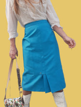 Charger l'image dans la galerie, Jupe vintage Jésabelle - A plis creux. Turquoise. Taille XL, 42, 44