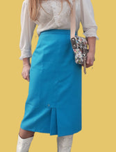Charger l'image dans la galerie, Jupe vintage Jésabelle - A plis creux. Turquoise. Taille XL, 42, 44