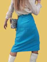 Charger l'image dans la galerie, Jupe vintage Jésabelle - A plis creux. Turquoise. Taille XL, 42, 44