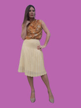 Charger l'image dans la galerie, Jupe vintage Marcelle - Plissé jaune pâle. Taille M, 38, 40