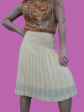 Charger l'image dans la galerie, Jupe vintage Marcelle - Plissé jaune pâle. Taille M, 38, 40