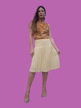 Charger l'image dans la galerie, Jupe vintage Marcelle - Plissé jaune pâle. Taille M, 38, 40