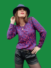 Charger l'image dans la galerie, Chapeau vintage Tamara - En coton violet et galon noué.