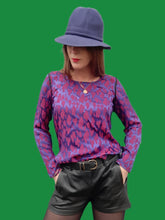 Charger l'image dans la galerie, Chapeau vintage Tamara - En coton violet et galon noué.