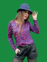 Charger l'image dans la galerie, Chapeau vintage Tamara - En coton violet et galon noué.