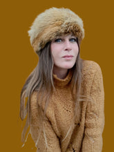 Charger l'image dans la galerie, Toque / Chapka vintage Svetlana - Cuir & fourrure marron crème à poils longs