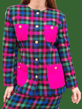 Charger l'image dans la galerie, Ensemble vintage Amelle - veste et jupe crayon colorés. Taille M, 38, 40. Donna Di Cuori
