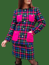 Charger l'image dans la galerie, Ensemble vintage Amelle - veste et jupe crayon colorés. Taille M, 38, 40. Donna Di Cuori