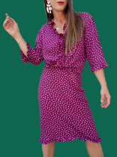 Charger l'image dans la galerie, Ensemble vintage Charlotte - Chemise et jupe à pois. Taille M, 38, 40. S de Style.