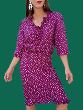 Charger l'image dans la galerie, Ensemble vintage Charlotte - Chemise et jupe à pois. Taille M, 38, 40. S de Style.