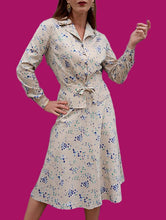 Charger l'image dans la galerie, Ensemble vintage Charline - Veste fine et jupe trapèze. Imprimé floral. Taille M, 38, 40