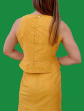 Charger l'image dans la galerie, Ensemble vintage Julie - Soie jaune tournesol. Taille S, 36, 38. Renato Nucci. Made in France