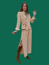 Charger l'image dans la galerie, Ensemble vintage Maury - Blazer et pantalon fendu. Beige. Taille S, 36, 38. Made in France