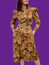 Charger l'image dans la galerie, Ensemble vintage Suzie - Chemisier et jupe fluide. Taille L, 40, 42. Made in France