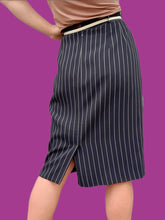 Charger l'image dans la galerie, Ensemble vintage Yolaine - Bleu rayé blanc . Taille XL, 42, 44. Caroline Rohmer