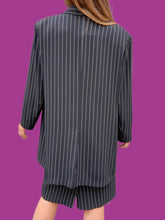 Charger l'image dans la galerie, Ensemble vintage Yolaine - Bleu rayé blanc . Taille XL, 42, 44. Caroline Rohmer