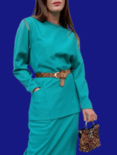 Charger l'image dans la galerie, Ensemble vintage Luna - Pull et Jupe verts émeraude. Taille XXL, 44, 46