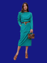 Charger l'image dans la galerie, Ensemble vintage Luna - Pull et Jupe verts émeraude. Taille XXL, 44, 46