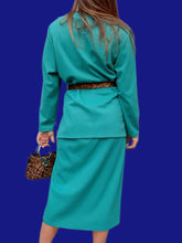 Charger l'image dans la galerie, Ensemble vintage Luna - Pull et Jupe verts émeraude. Taille XXL, 44, 46