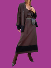 Charger l'image dans la galerie, Ensemble vintage Laly - Veste & robe longue effet tie-dye en laine. Taille XL, 42, 44