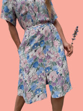 Charger l'image dans la galerie, Ensemble vintage Eugénie - Chemisier & jupe fleuris. Taille S, 36, 38. Fabriqué en France.