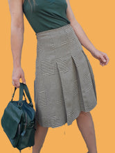 Charger l'image dans la galerie, Ensemble vintage Maria - Imprimé chevrons & pieds-de-poule. Taille L, 40, 42. Fabriqué en France.