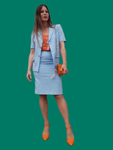 Charger l'image dans la galerie, Ensemble vintage Jade. veste & jupe bleu ciel. Taille S, 36, 38