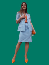Charger l'image dans la galerie, Ensemble vintage Jade. veste & jupe bleu ciel. Taille S, 36, 38